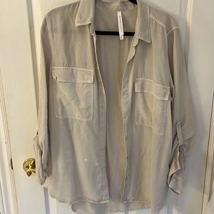 ARITZIA BABATON  UTILITY CARGO BLOUSE SHIRT Large - Beige